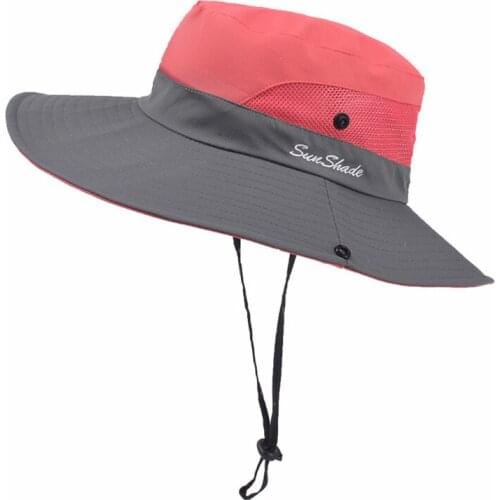 Summer Sun UV Protection Bucket Hat Fishing Hiking Travel Beach Wide Brim Cap Outdoor Fisherman Hats 3Colors