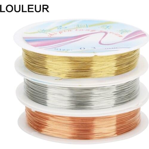 15m/1Roll Sturdy Gold Alloy Copper Beading Wire Dia 0.3 mm Thread Metal String Wire For DIY Beads Jewelry Making F