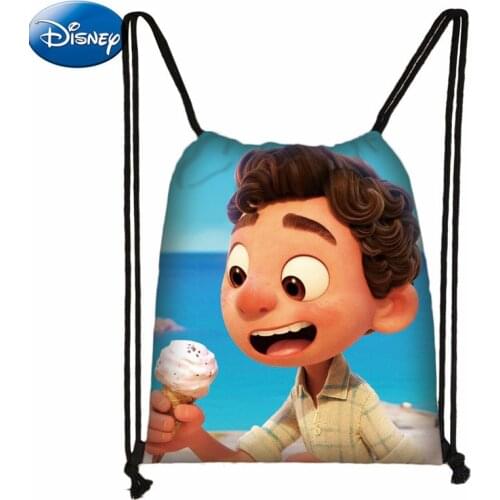 Disney Luca Pixar Alberto Sea Monster Drawstring Bags Cartoon Print Waterproof Backpacks for Boys Girls Kids Birthday Xmas Gift