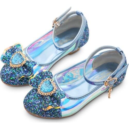 Girls shoes summer autumn Transparent Symphony kids Princess shoes bling bowtie children ballet flats ankle strap Mary Janes