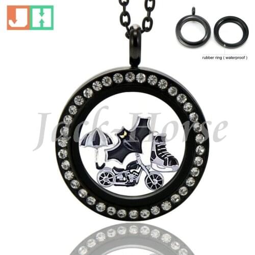Unique 25mm black twist waterproof lockets! stainless steel memory locket engraved lockets gifts