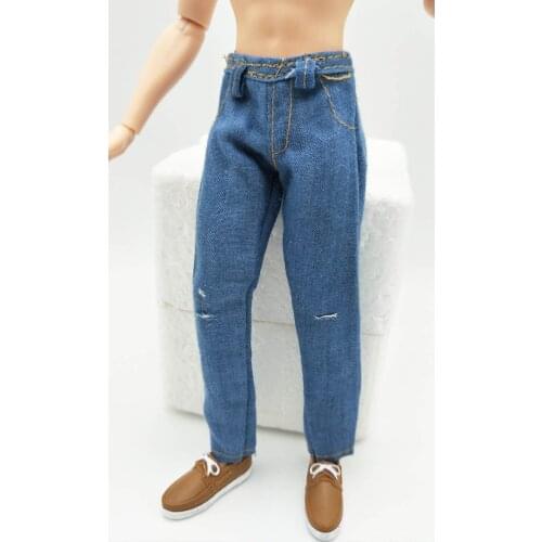High Quality Handmade 1/6 Doll Clothes Blue Jeans Pants For Ken Doll Trousers For Barbies Boyfriend Ken Prince Male Doll Gifts