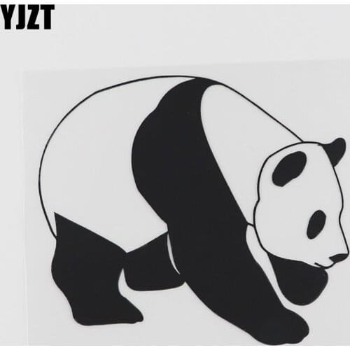 YJZT 12.7CMX11.2CM Wild Animals Creative Panda Decal Vinyl Car Sticker Black/Silver 8A-0096