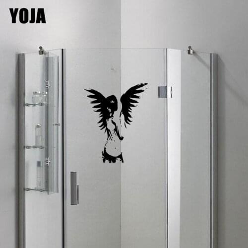 YOJA 24x19CM Fashion Room Decoration Angel Wall Sticker Bathroom Shower Glass Decals G2-0458