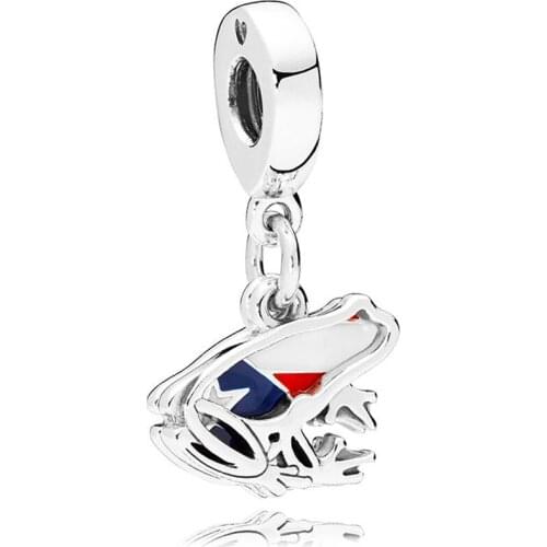 Authentic 925 Sterling Silver Bead Love Puerto Rico Pendant Charm Fit Fashion Women Pandora Bracelet Bangle Gift DIY Jewelry