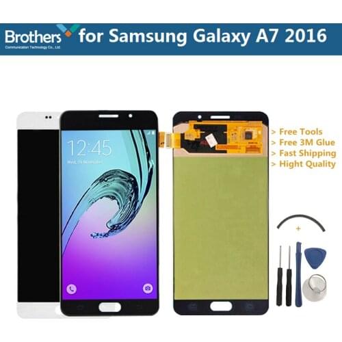 AMOLED LCD Display For Samsung Galaxy A7 2016 LCD Screen Touch Screen Digitizer for Samsung A710 A710F A710M LCD Assembly Tested