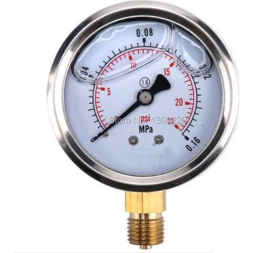 0-1.6Mpa/2.5Mpa/4Mpa/6Mpa/10Mpa /16Mpa/25Mpa/40Mpa/60Mpa Radial pressure gauge water pressure shockproof oil pressure gauge