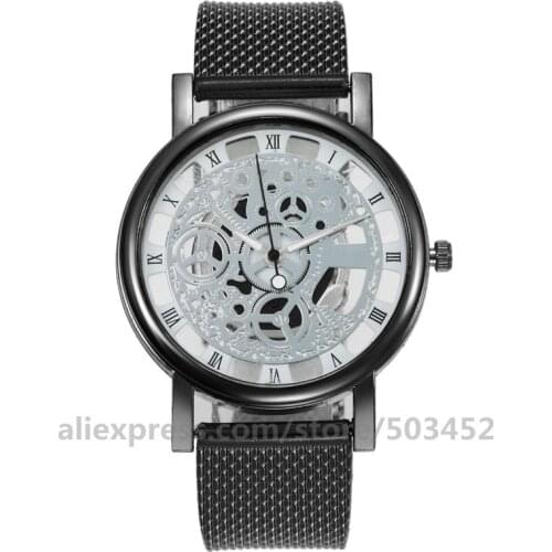 100pcs/Lot 808#-7 Fashion PVC Belt Watch Men Casual No Logo Leisure Quartz Hollow Out Wristwatch Roman Numerals Clock Wholesale