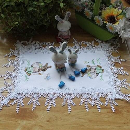 2021 Modern Lace Placemat coffee Embroidery Table place Mat cloth Doily Cup tea dining Coaster mug Christmas drink Pad kitchen