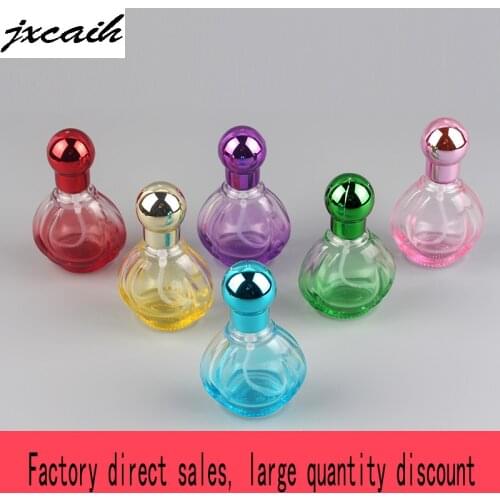 50 pieces free shipping) 30ml Cute Color Crown Spray Perfume Glass Empty Bottle Portable Travel Perfume Supplement Bottle