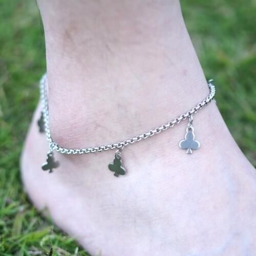 DIY 316L Stainless Steel Anklet Chain with Small Charms Stainless Steel Ankle Bracelet Foot Jewelry A016