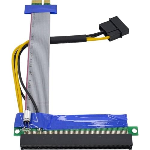 CHIPAL 200pcs PCI-Express PCI Express PCI-E 1X to 16X Riser Card Ribbon Extender Extension Flexible Cable Power Supply