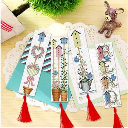 DIY Craft Stich Cross Stitch Bookmark Nests Plastic Fabric Needlework Embroidery Crafts Counted Cross-Stitching Kit