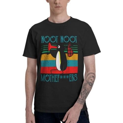 Male Noot Noot Motherfu***s T-Shirt Streetwear Pingu Anime Penguin Meme Tshirt Short Sleeve Cool T Shirt Homme 100% Cotton Tee