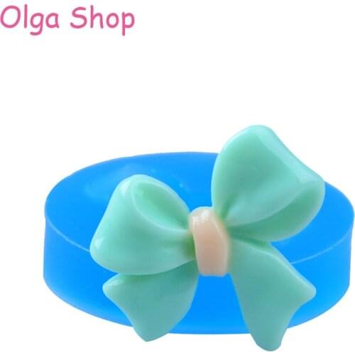 30mm FYL307 Nifty Bow Silicone Mold Fondant Craft Polymer Clay Icing Soap Wax Jewelry Hard Candy Flexible Molds