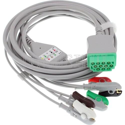 11pin ECG EKG 3/5 leads one-piece cable and electrode leadwire for GE-Marquette Dash PRO 4000/3000/2000 Dash 1000 Eagle Systems