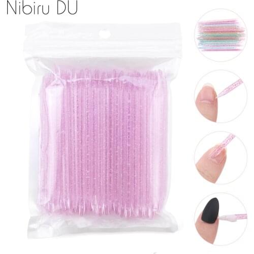50/100Pcs Reusable Crystal Stick Double End Nail Art Cuticle Pusher Cuticle Remover Tool Pedicure Care Nails Manicures Tools