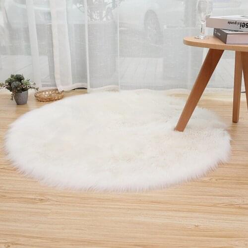Soft Fluffy Round Rug Carpets For Living Room Modern Basket Mats Home Hotel Plush Imitation Wool Bedroom