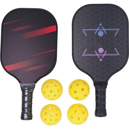 Pickleball Racket Set Portable Glass Fibre Pickleball Paddle Polymer Core Racket with Balls Cricket Bat