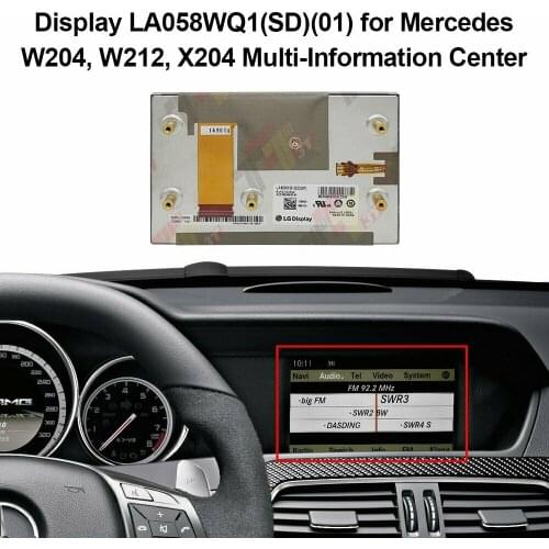 LCD Display Navigation LA058WQ1(SD)(01) for Mercedes W204, W212, X204 Multi-Information Center