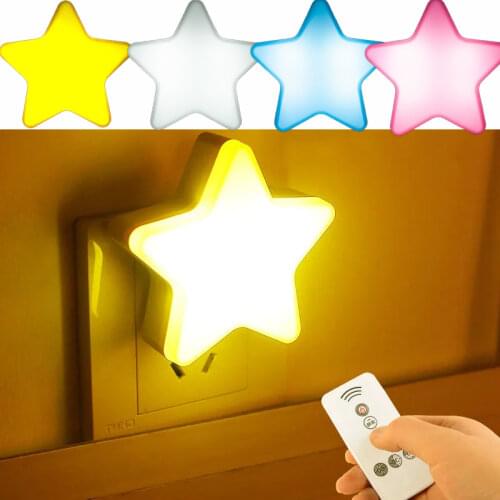 Remote Control Sensor Night Light Five-pointed Star Shape LED Light Bedside Wall Lamp Child Baby Star Sleep Night Light