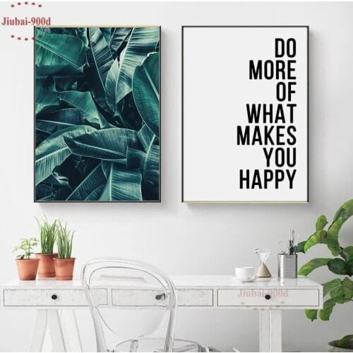 900D Posters And Prints Wall Art Canvas Painting Green Palm Wall Pictures For Living Room Nordic Poster Cuadros Decoracion NOR61