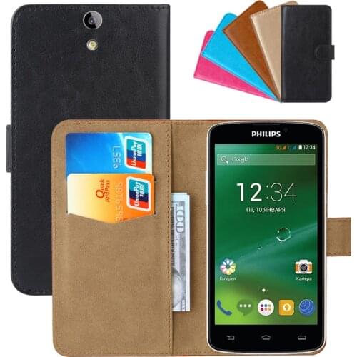 Luxury Wallet Case For Philips Xenium V387 PU Leather Retro Flip Cover Magnetic Fashion Cases Strap