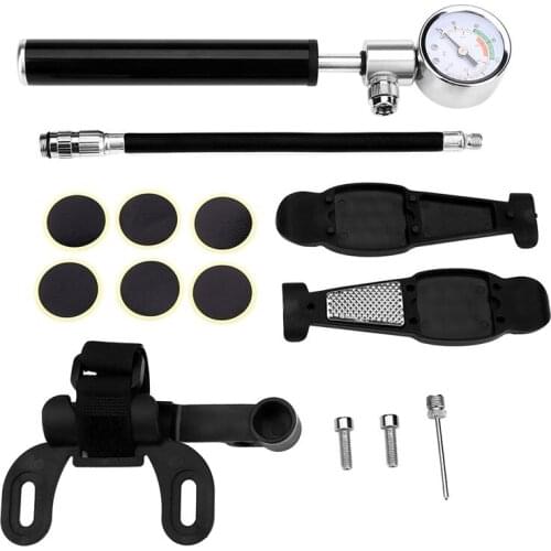 Hand Mini Cycling Pump Portable High Pressure Pump Mountain Bike Repair Accessories With psi/bar Gauge Bleeder Bendable Hose