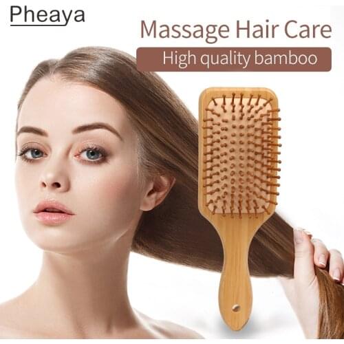 Hair brush Women Massage Bamboo Combs Anti-static High Quality Detangling Reduce Hair Loss Styling Tool Barber Accessories
