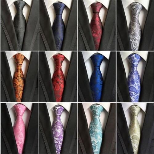 Silk Paisley Necktie For Wide Mens Jacquard Woven Necktie Wedding Formal Ties BWTHZ0191