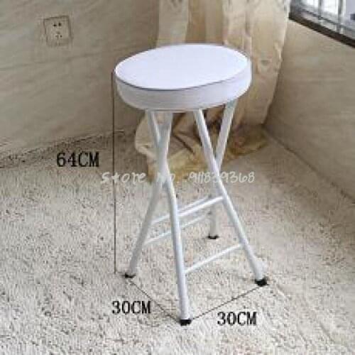 Folding Stool Home Office Simple Modern Outdoor Portable Chair High Stool Small Round Stool Meal