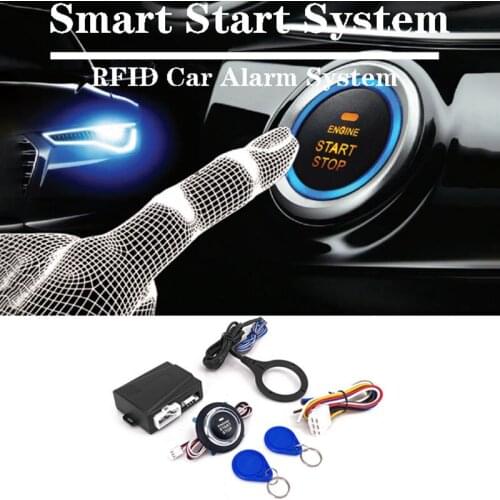 Smart RFID Car Alarm System Push Engine Start Stop Button Lock Ignition Immobilizer with Remote Keyless Go Entry System