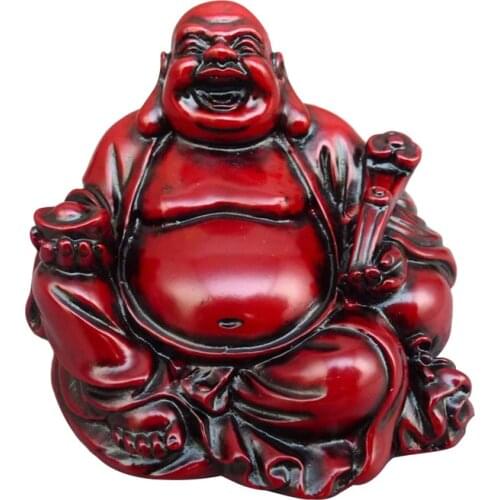 Resin Laughing Buddha Maitreya Buddha Statue Fengshui Figurine Craft Ornament Home Decoration Accessories Modern