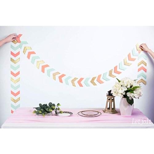 Arrow Banner Tribal Party Supplies Tribal New Years Supplis Wild One Mint Coral Garland Nursery New Year Decorations