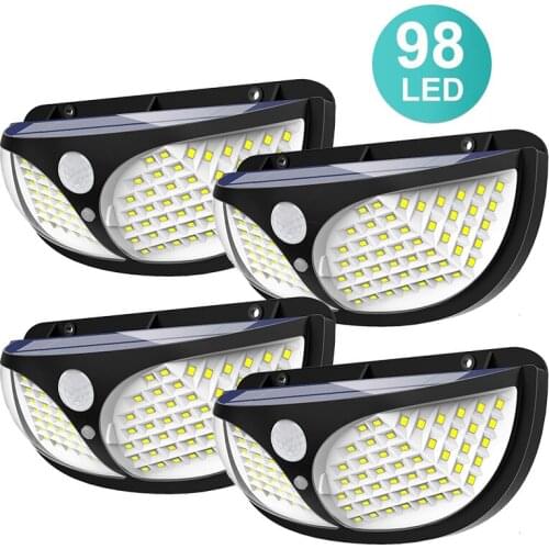 LED Solar Light Outdoor Security Light Waterproof Motion Sensor Wall Garland Lamp Sunlight Power Lighting for Garden Courtyard