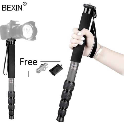 BEXIN Extendable Lightweight Telescopic Carbon fiber 1650mm Height Camera Monopod For Canon Nikon Sony Pentax DSLR Camera