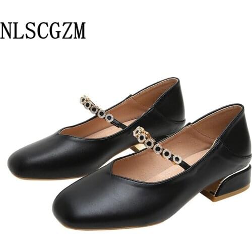 Mary Janes Shoes for Women 2021 High Heels Pumps Women Shoes Wedding Dress Office 2021 Square Toe Heels Party Shoes for Women