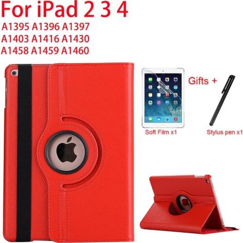 360 Degree Rotating Smart Case For iPad 2 3 4 Cover For Apple iPad A1395 A1396 A1397 A1403 A1416 A1458 A1459 A1460 Funda Stand