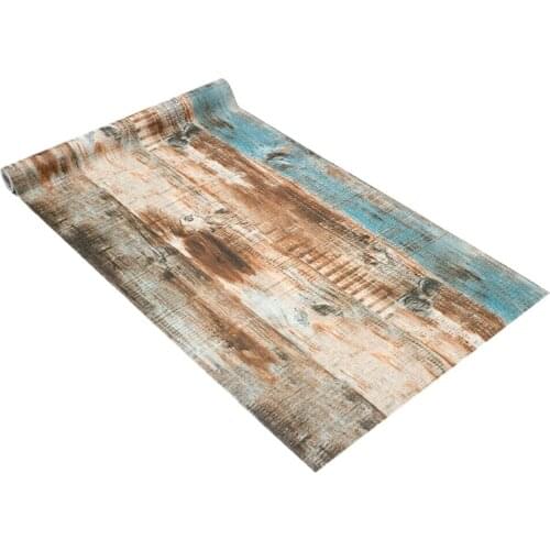 6M Vinyl 3D Rustic Wood Plank Self Adhesive Wallpaper Furniture Wall Stickers