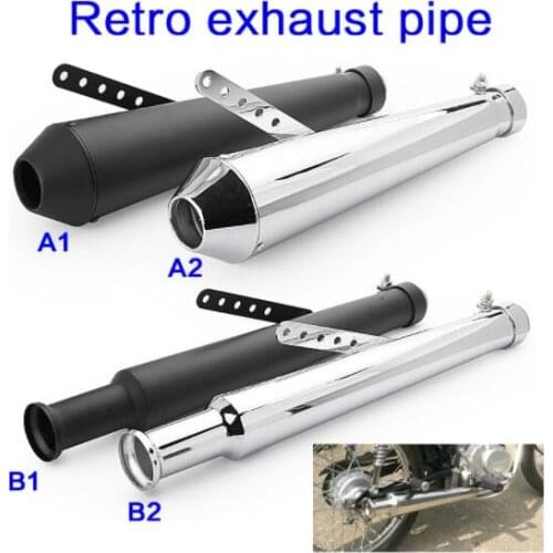 Retro Motorcycle Exhaust Muffler Modified 38-51MM Moto Straight Exhaust Pipe For Harley Davidson CG/EN125 XV950 M800 1200 XL883