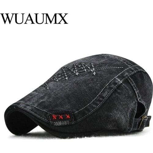 Wuaumx NEW Spring Beret Hat Men Flat Cap For Women Summer Cotton Peaked Hat Newsboy Visors Beret Cap Adjustable Casquette homme