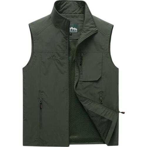 Mens Vests 2021 Autumn Mens Sleeveless Vest Spring Summer Casual Travels Vest Outdoors Thin Big Size Vest Waistcoat Men Clothes