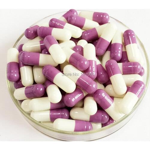 0# 10,000pcs,joined or seperated capsules size 0,Purple-White colored empty capsules size 0,hard gelatin empty capsules