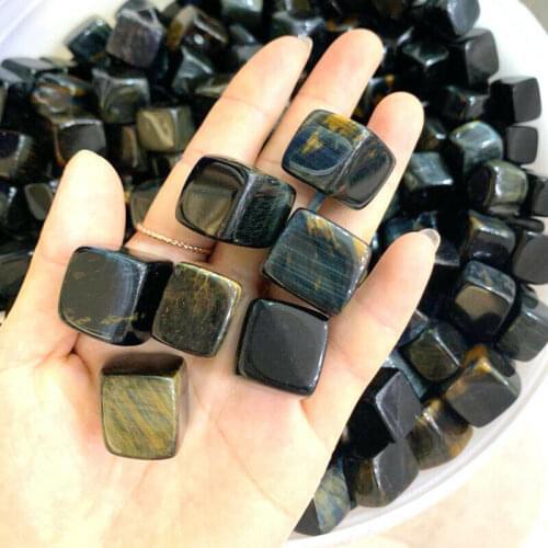 100g Natural Cube Blue Tiger Eye Stones Crystal Gravel Minerals Specimen E303 Natural Stones and Minerals