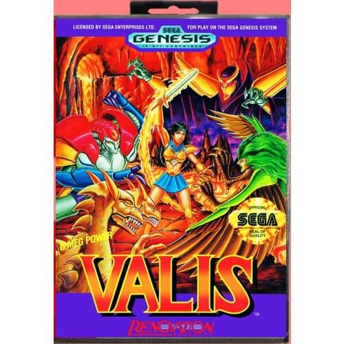 Valis 16 Bit MD Game card with Retail Box For Sega Genesis & Mega Drive
