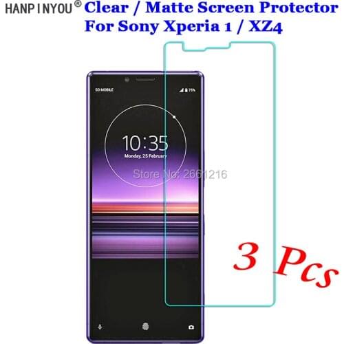 3 Pcs/Lot For Sony Xperia 1 / XZ4 / 10 / 10 Plus HD Clear / Anti-Glare Matte Front Screen Protector Touch Film Protection Skin
