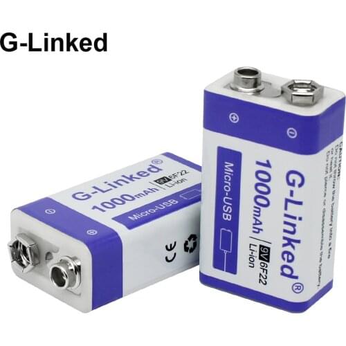 9v rechargeable battery usb 9v battery 1000mah 9v lithium 6f22 rechargeable batteries for Microphone