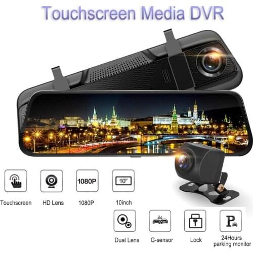 Car DVR Rearview Mirror Touch Screen Dash Cam 1080P Rear Camera Auto Registrar Stream Video Recorder For Android GPS Navigation