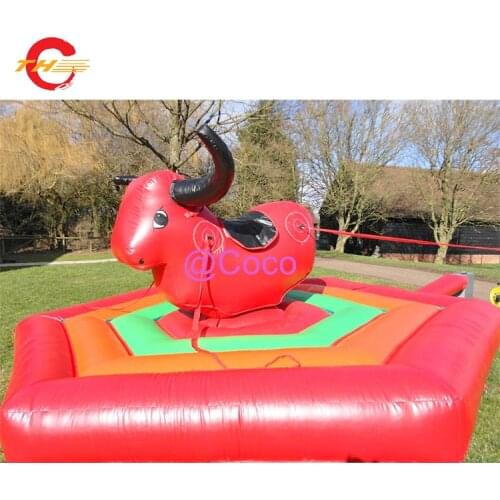 Free air shipping to door,2018 Amusement park games inflatable rodeo riding kids bull bucking bronco sprot game for sale