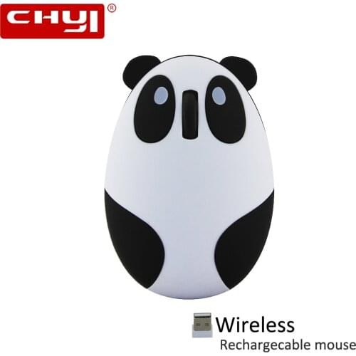 CHYI Cute Cartoon Panda Wireless Mouse Rechargeable 1600DPI Optical Mice USB Computer Mouse With Mouse Pad For PC Desktop Laptop